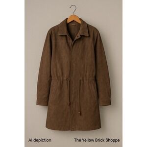 Vintage Luppe Genuine Brown Leather Coat‎ Made in Mexico XL